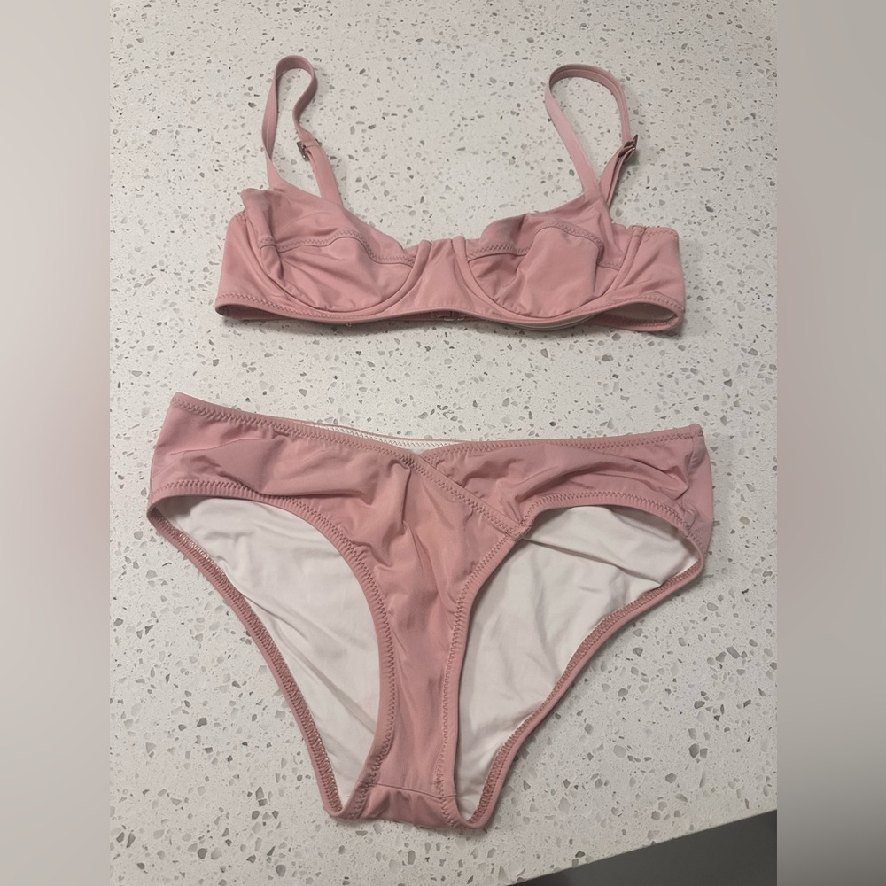 Kore Swim bikini pink small top XS bottom